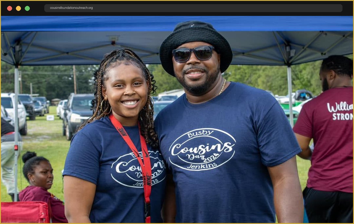The Cousins Foundation Outreach website homepage built by StartedBlack